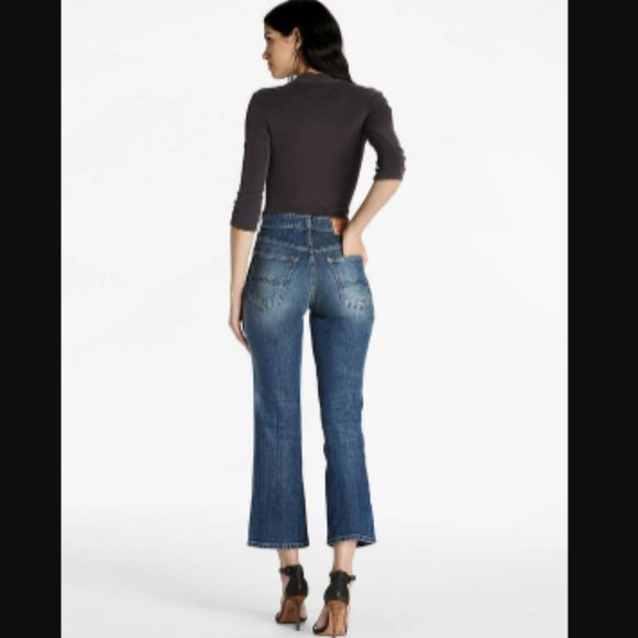Lucky Brand Highrise Flared jean in Lemon Valley sz8 Ankle Length Cropped jeans - Picture 1 of 8